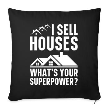 Real Estate Agent House Broker Real Estate Agent Real Estate - Sofa pillowcase 17,3'' x 17,3'' (45 x 45 cm) - black - Front