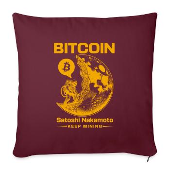 Bitcoin Cryptocurrency BTC Satoshi Nakamoto - Sofa pillowcase 17,3'' x 17,3'' (45 x 45 cm) - burgundy - Front