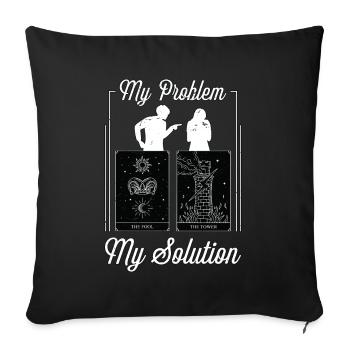 Tarot Reader My Problem My Solution Pictogram Mom - Sofa pillowcase 17,3'' x 17,3'' (45 x 45 cm) - black - Front