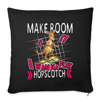 Fun Kangaroo Playing Hopscotch Kids Game Design - Sofa pillowcase 17,3'' x 17,3'' (45 x 45 cm) - black - Front