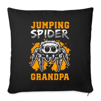 Jumping Spider Grandpa Jumping Spiders Gift - Sofa pillowcase 17,3'' x 17,3'' (45 x 45 cm) - black - Front