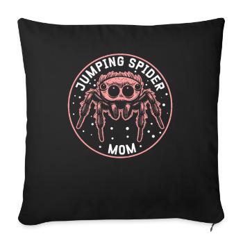 Jumping Spider Mom Jumping Spiders Gift - Sofa pillowcase 17,3'' x 17,3'' (45 x 45 cm) - black - Front