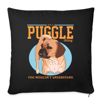 Puggle Dog Owner Dog Owner Gift - Sofa pillowcase 17,3'' x 17,3'' (45 x 45 cm) - black - Front