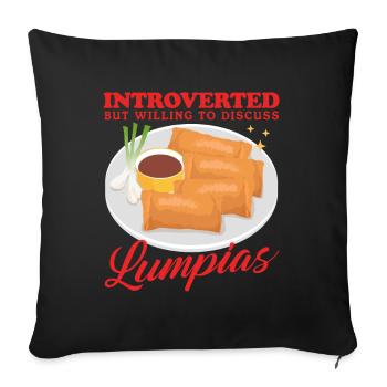 Lumpia Rouleau de Printemps Loempia Cadeau - Housse de coussin décorative 45 x 45 cm - noir - Devant
