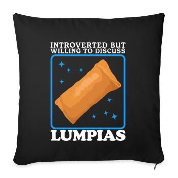 Lumpia Spring Rolls Loempia Gift - Sofa pillowcase 17,3'' x 17,3'' (45 x 45 cm) - black - Front