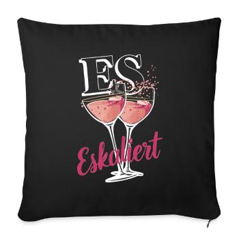 It's escalating anyway! – Happy glass - Sofa pillowcase 17,3'' x 17,3'' (45 x 45 cm) - black - Front