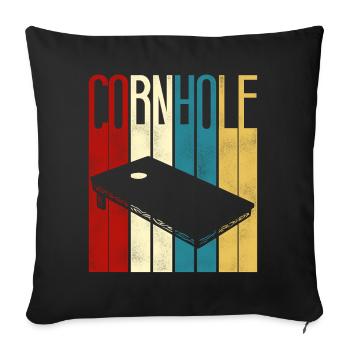 Cornhole Team Bean Bag Player - Sofakissenbezug 45 x 45 cm - Schwarz - Vorne