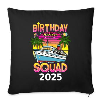 Birthday Cruise Squad 2025 - Sofakissenbezug 45 x 45 cm - Schwarz - Vorne