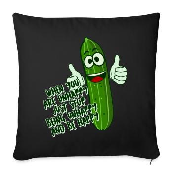 Pickles Cucumber Pickle Jar Cucumbers - Sofakissenbezug 45 x 45 cm - Schwarz - Vorne