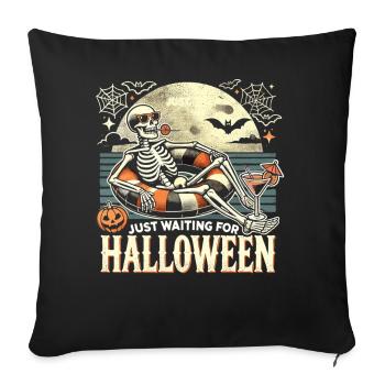 Spooky Cocktail Chemise Squelette - Housse de coussin décorative 45 x 45 cm - noir - Devant