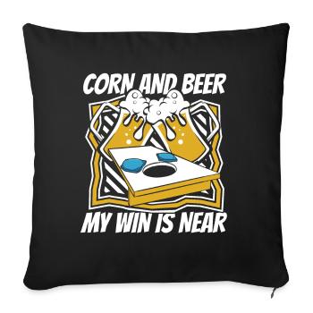 Corn And Beer My Win Is Near Game Boards Bean Bag - Sofa pillowcase 17,3'' x 17,3'' (45 x 45 cm) - black - Front
