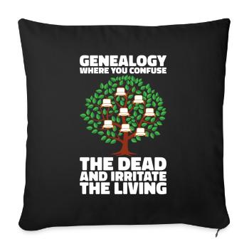 Genealogy Genealologists Genealogy Genealogy - Sofa pillowcase 17,3'' x 17,3'' (45 x 45 cm) - black - Front