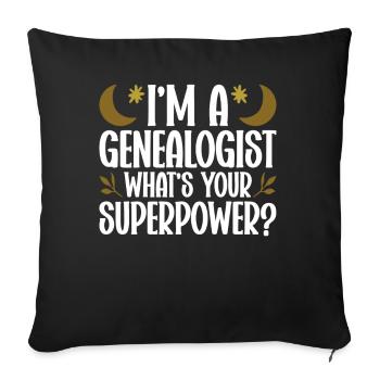 Genealogy Genealologists Genealogy Genealogy - Sofa pillowcase 17,3'' x 17,3'' (45 x 45 cm) - black - Front