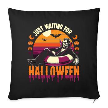 Vampire de vacances attendant Halloween - Housse de coussin décorative 45 x 45 cm - noir - Devant