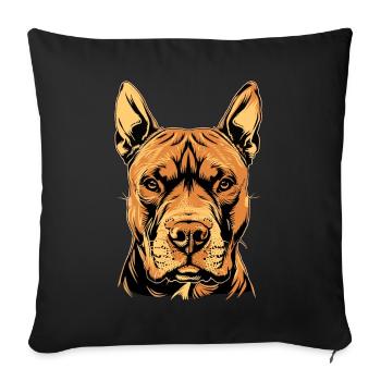 Pitbull Bulldog Pittie American Pitbull Terrier - Sofa pillowcase 17,3'' x 17,3'' (45 x 45 cm) - black - Front