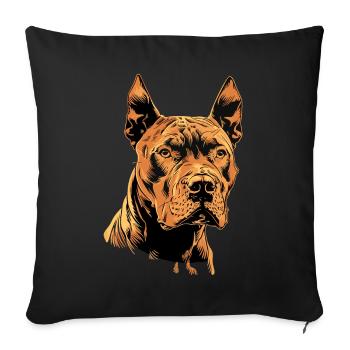 Pitbull Bulldog Pittie American Pitbull Terrier - Sofa pillowcase 17,3'' x 17,3'' (45 x 45 cm) - black - Front