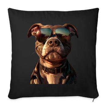 Pitbull Bulldog Pittie American Pitbull Terrier - Sofa pillowcase 17,3'' x 17,3'' (45 x 45 cm) - black - Front