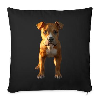Pitbull Bulldog Pittie American Pitbull Terrier - Sofa pillowcase 17,3'' x 17,3'' (45 x 45 cm) - black - Front