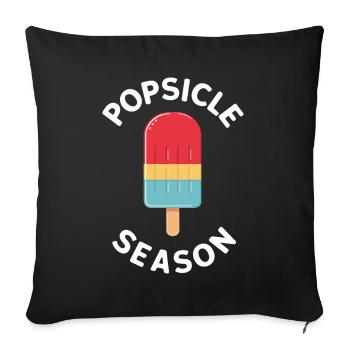 Eis am Stiel Jahreszeit Lustig Sommer Snacks Eis - Sofakissenbezug 45 x 45 cm - Schwarz - Vorne