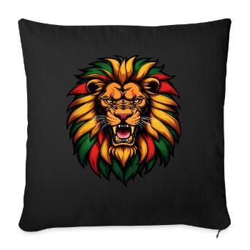 Rastafari Music Vibes Only Rasta Jamaica Reggae - Sofa pillowcase 17,3'' x 17,3'' (45 x 45 cm) - black - Front