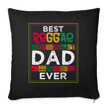 Rastafari Papa Musique Fête des pères Rasta Jamaïque Reggae - Housse de coussin décorative 45 x 45 cm - noir - Devant