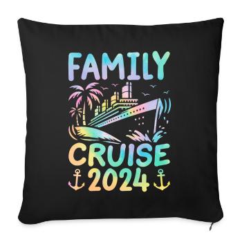 Family Cruise 2024 - Sofa pillowcase 17,3'' x 17,3'' (45 x 45 cm) - black - Front