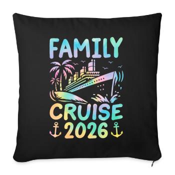 Croisière Famille 2026 - Housse de coussin décorative 45 x 45 cm - noir - Devant