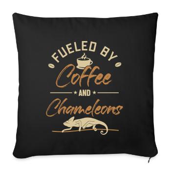 Alimenté par le café et les caméléons Panther voilé - Housse de coussin décorative 45 x 45 cm - noir - Devant