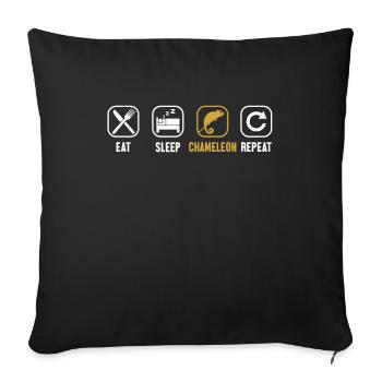 Manger dormir Caméléon Répéter Panther Voilé Amant - Housse de coussin décorative 45 x 45 cm - noir - Devant