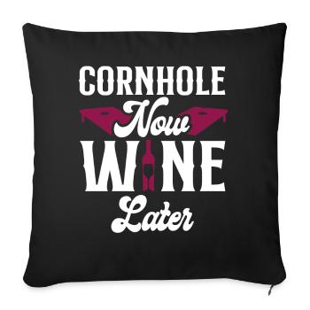 Joueur de sac de haricots de l’équipe Cornhole - Housse de coussin décorative 45 x 45 cm - noir - Devant