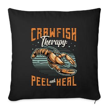 Crawfish Boil Crawfish Therapy Peel And Shellfish - Sofa pillowcase 17,3'' x 17,3'' (45 x 45 cm) - black - Front