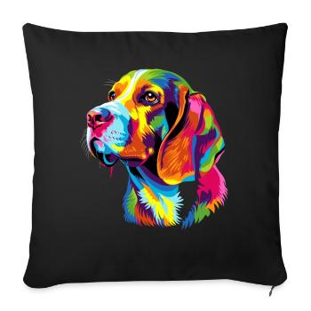 Beagle Puppy Popart Cute Dog Colorful Colors Beagle - Sofa pillowcase 17,3'' x 17,3'' (45 x 45 cm) - black - Front