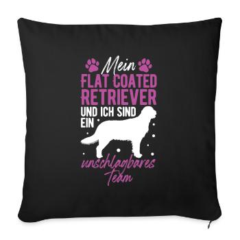 Flat Coated Retriever and Me Are Unbeatable - Sofa pillowcase 17,3'' x 17,3'' (45 x 45 cm) - black - Front