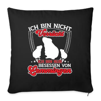 Lemming Wühlmaus Besessen von Lemming - Sofakissenbezug 45 x 45 cm - Schwarz - Vorne