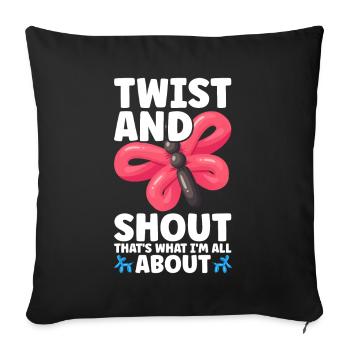 Ballon Twister Ballon Artiste Ballon Animaux - Housse de coussin décorative 45 x 45 cm - noir - Devant