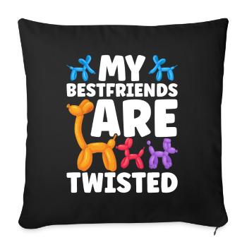 Ballon Twister Ballon Artiste Ballon Animaux - Housse de coussin décorative 45 x 45 cm - noir - Devant
