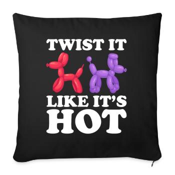 Ballon Twister Ballon Artiste Ballon Animaux - Housse de coussin décorative 45 x 45 cm - noir - Devant