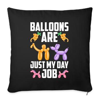 Ballon Twister Ballon Artiste Ballon Animaux - Housse de coussin décorative 45 x 45 cm - noir - Devant