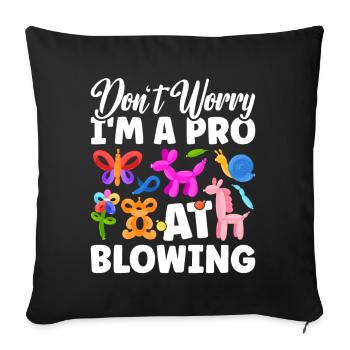 Ballon Twister Ballon Artiste Ballon Animaux - Housse de coussin décorative 45 x 45 cm - noir - Devant