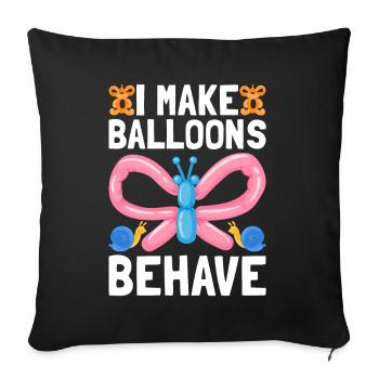 Ballon Twister Ballon Artiste Ballon Animaux - Housse de coussin décorative 45 x 45 cm - noir - Devant