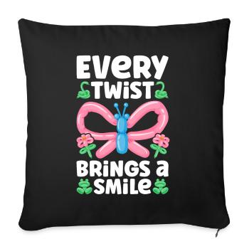 Ballon Twister Ballon Artiste Ballon Animaux - Housse de coussin décorative 45 x 45 cm - noir - Devant