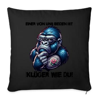 Funny One of us is smarter than you - Sofa pillowcase 17,3'' x 17,3'' (45 x 45 cm) - black - Front