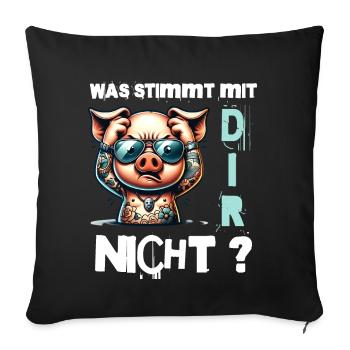 I hate people - What's wrong with you - Sofa pillowcase 17,3'' x 17,3'' (45 x 45 cm) - black - Front
