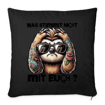 I hate people - What's wrong with you - Sofa pillowcase 17,3'' x 17,3'' (45 x 45 cm) - black - Front