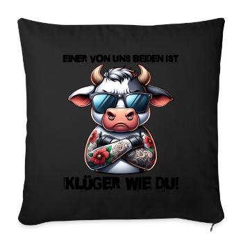 Funny One of us is smarter than you - Sofa pillowcase 17,3'' x 17,3'' (45 x 45 cm) - black - Front