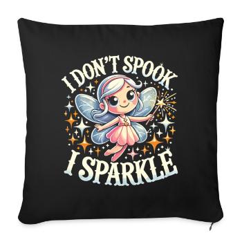 Halloween Fee Shirt - I don't Spook, I Sparkle - Sofakissenbezug 45 x 45 cm - Schwarz - Vorne