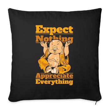 Ne rien attendre Symbole Apprécier tout - Housse de coussin décorative 45 x 45 cm - noir - Devant