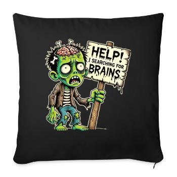 Witziges Männer Zombie T-Shirt für Halloween - Sofakissenbezug 45 x 45 cm - Schwarz - Vorne