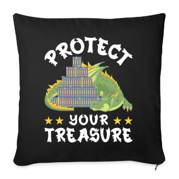 Protect your treasure - Sofa pillowcase 17,3'' x 17,3'' (45 x 45 cm) - black - Front