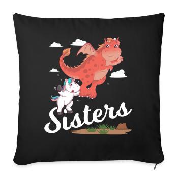 Sisters - Sofa pillowcase 17,3'' x 17,3'' (45 x 45 cm) - black - Front